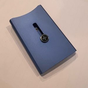 Wagner of Switzerland aluminum card holder, RFID safe, light blue